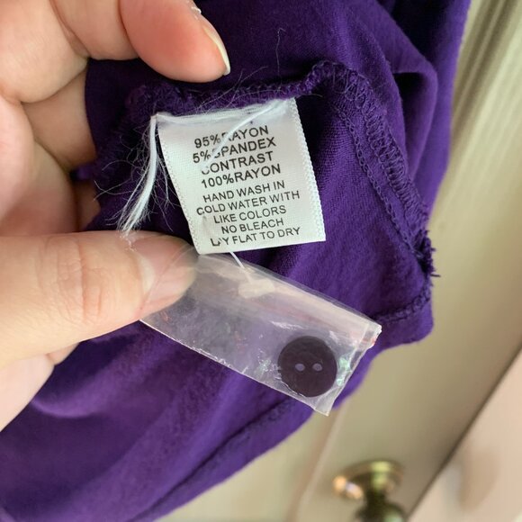 Purple Comfy Soft V-Neck Blouse – Large – Work to Weekend - Picture 5 of 8